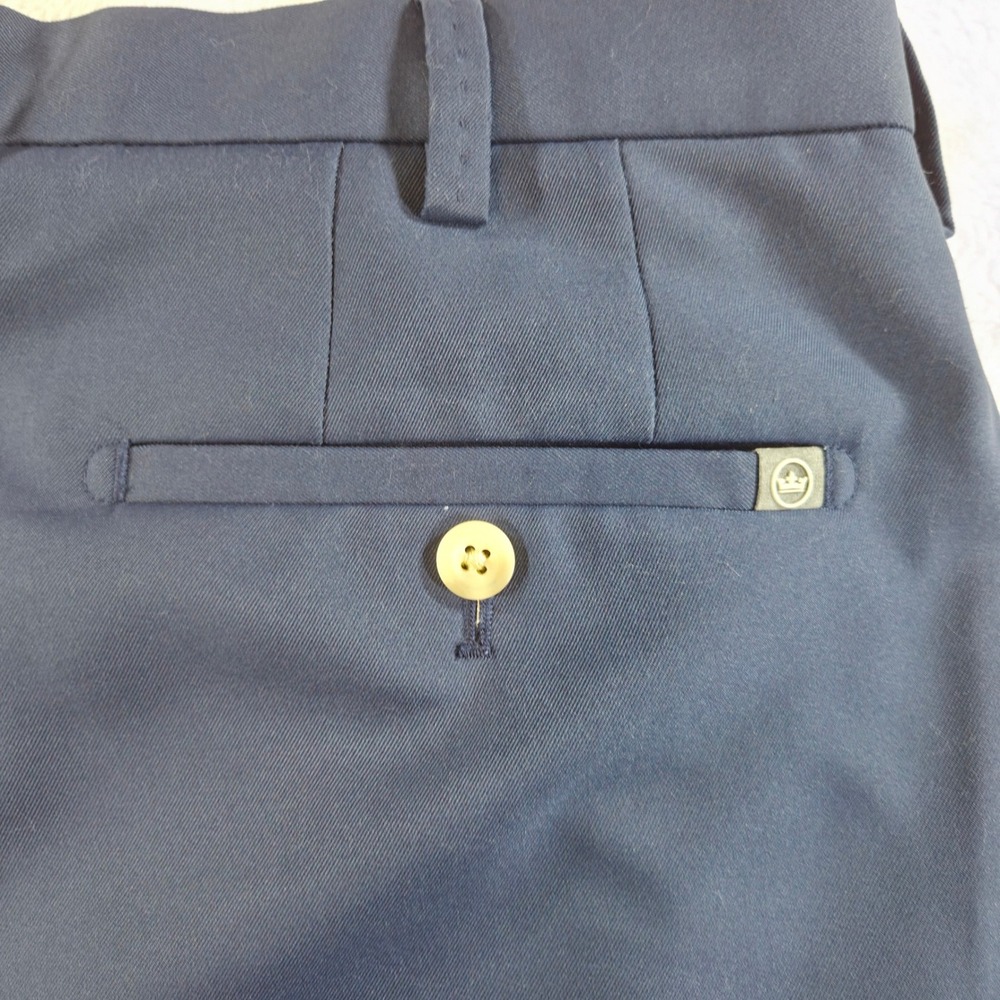 Peter Millar Men Dress Pants 38L Navy Blue 100% Polyester Performance Trousers